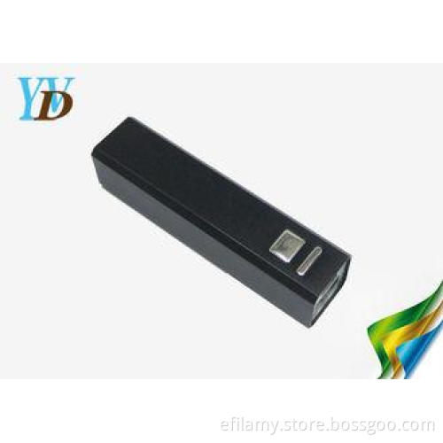 Black Aluminum Square Universal Portable Power Bank 2200mAh